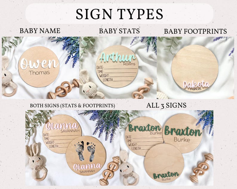 Custom Baby Arrival Announcement Sign, Baby Name With Birth Stats, Baby Name Reveal, Personalized Baby Announcement Sign, Sign for Hospital