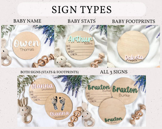 Custom Baby Arrival Announcement Sign, Baby Name With Birth Stats, Baby Name Reveal, Personalized Baby Announcement Sign, Sign for Hospital
